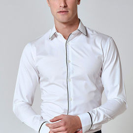 Male Polyester Fitness Business Casual Dress Shirts Long Sleeve Comfortable